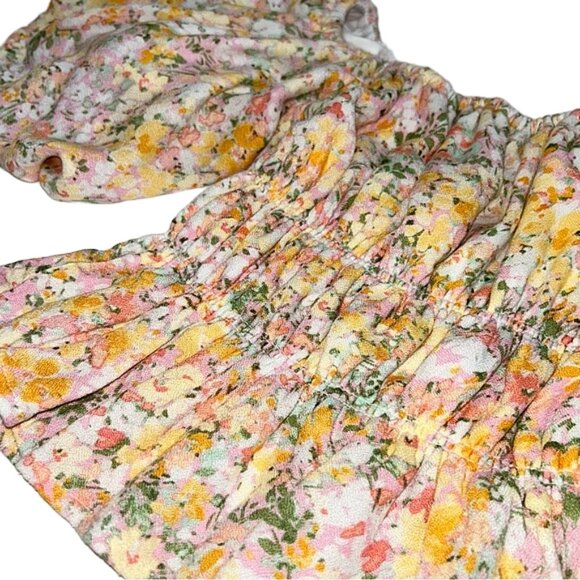 Altar’d State Floral Puff Sleeve Smocked Peplum Top XS Square Neck - Picture 4 of 13